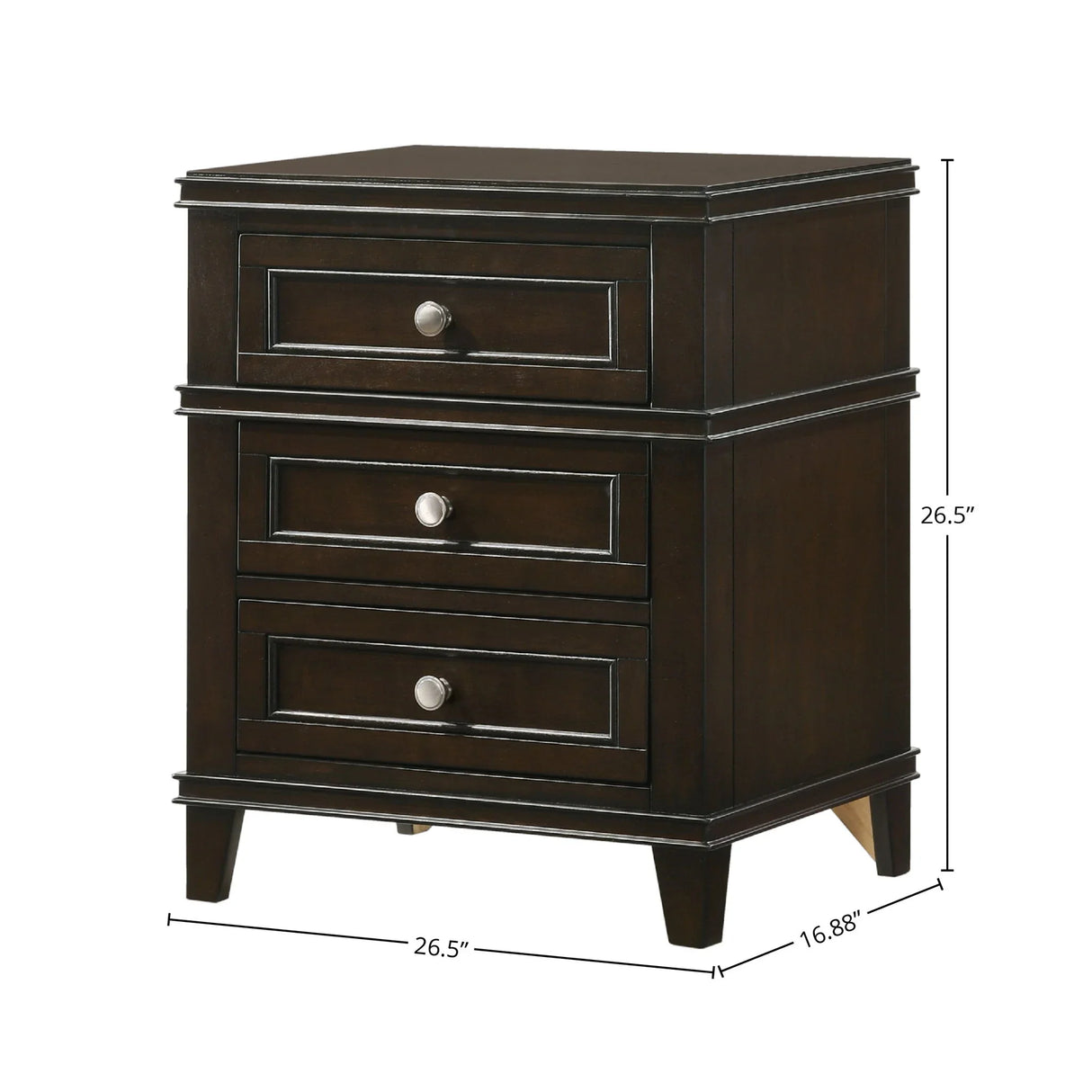 3 Drawer Nightstand With USB - Furniture Home Direct