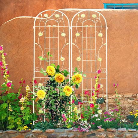 Metal Garden Trellis Rustproof Trellis For Climbing Plant Outdoor Flower Support - Furniture Home Direct