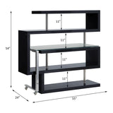 Buck II - Clear Glass, Chrome High Gloss Writing Desk With Shelf - Furniture Home Direct