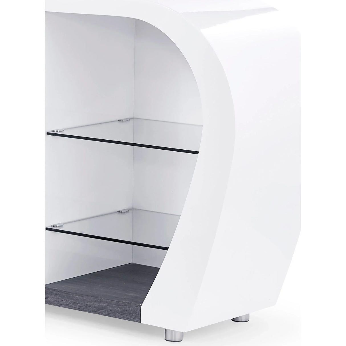 Anne 2 Color Accent Cabinet With Glass Shelves - White / Gray - Furniture Home Direct