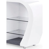 Anne 2 Color Accent Cabinet With Glass Shelves - White / Gray - Furniture Home Direct