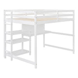 Loft Bed With Shelves, Desk And Writing Board - Furniture Home Direct