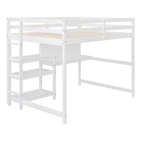 Loft Bed With Shelves, Desk And Writing Board - Furniture Home Direct