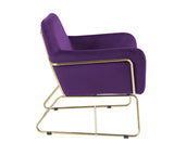 Keira - Velvet Accent Chair With Metal Base - Furniture Home Direct
