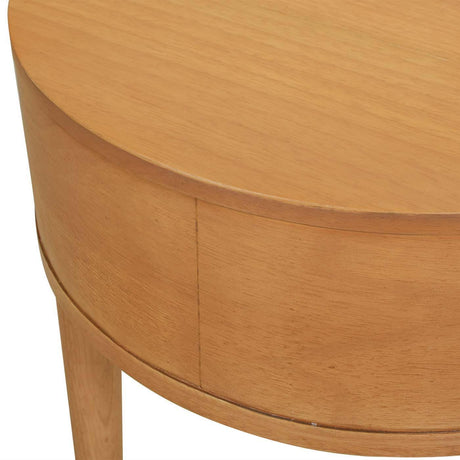 Cabana - Round Cane Storage Side Table - Natural Brown Oak - Furniture Home Direct
