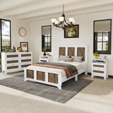 Bedroom Set Full Size Bed Dresser Nightstands Wood White - Furniture Home Direct