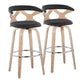 Gardenia - Contemporary Fixed Height Barstool With Swivel With Round Footrest (Set of 2) - Furniture Home Direct