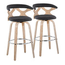 Gardenia - Contemporary Fixed Height Barstool With Swivel With Round Footrest (Set of 2) - Furniture Home Direct