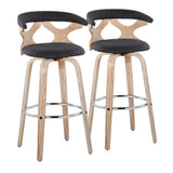 Gardenia - Contemporary Fixed Height Barstool With Swivel With Round Footrest (Set of 2) - Furniture Home Direct