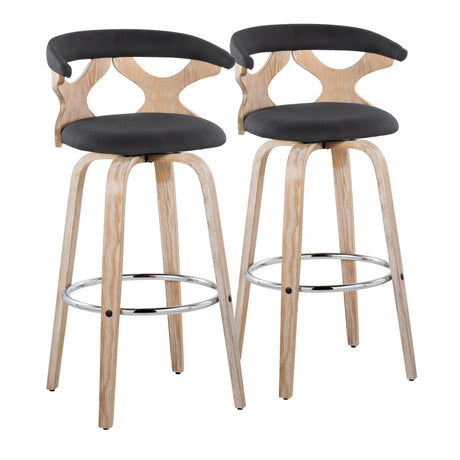 Gardenia - Contemporary Fixed Height Barstool With Swivel With Round Footrest (Set of 2) - Furniture Home Direct