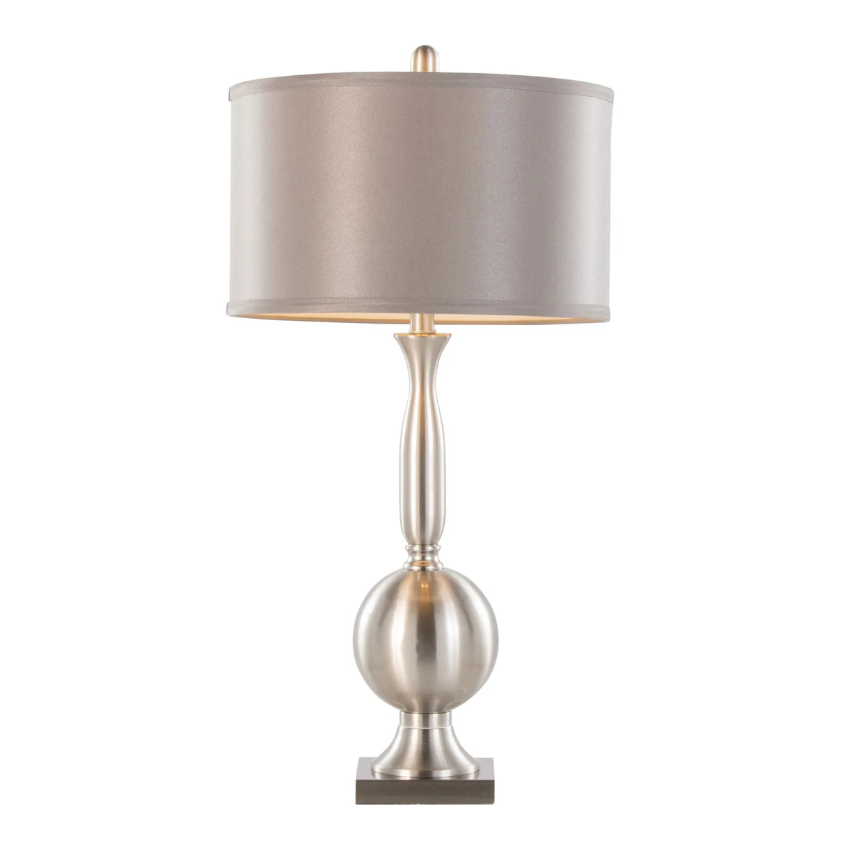 Joan - Contemporary Table Lamp (Set of 2) - Nickel / Gray Satin - Furniture Home Direct