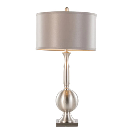 Joan - Contemporary Table Lamp (Set of 2) - Nickel / Gray Satin - Furniture Home Direct