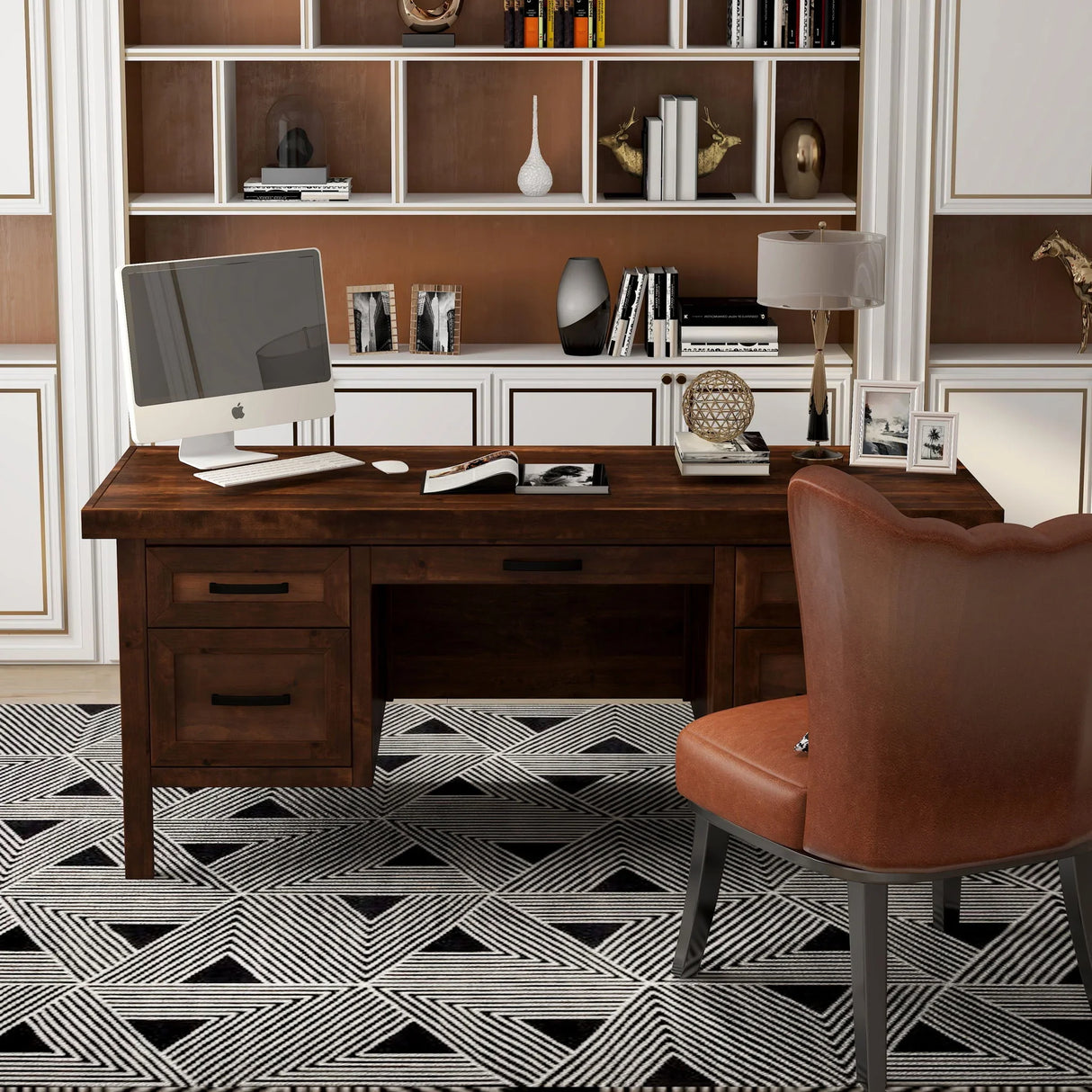 Sausalito - Executive Desk - Whiskey - Furniture Home Direct