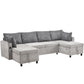 Sectional Sofa Pull Out Sofa Bed Versatile Sofa Sleeper With Large Storage Space, Two USB Ports And Two Cup Holders For Living Room - Furniture Home Direct