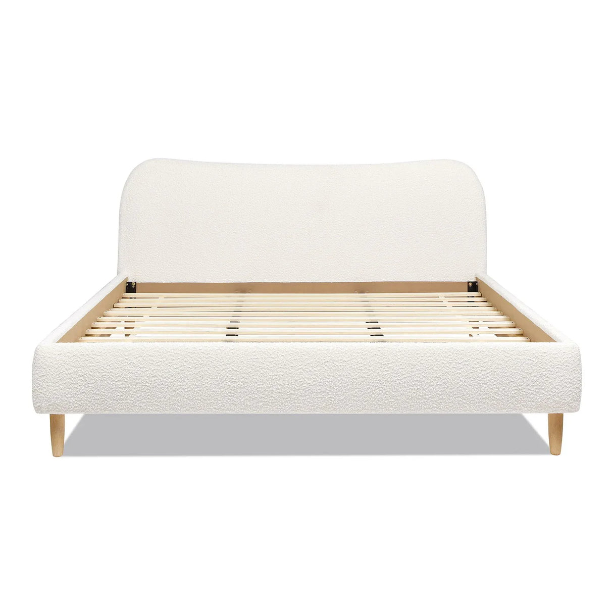 Roman - Curved Headboard Upholstered Platform Bed - Furniture Home Direct