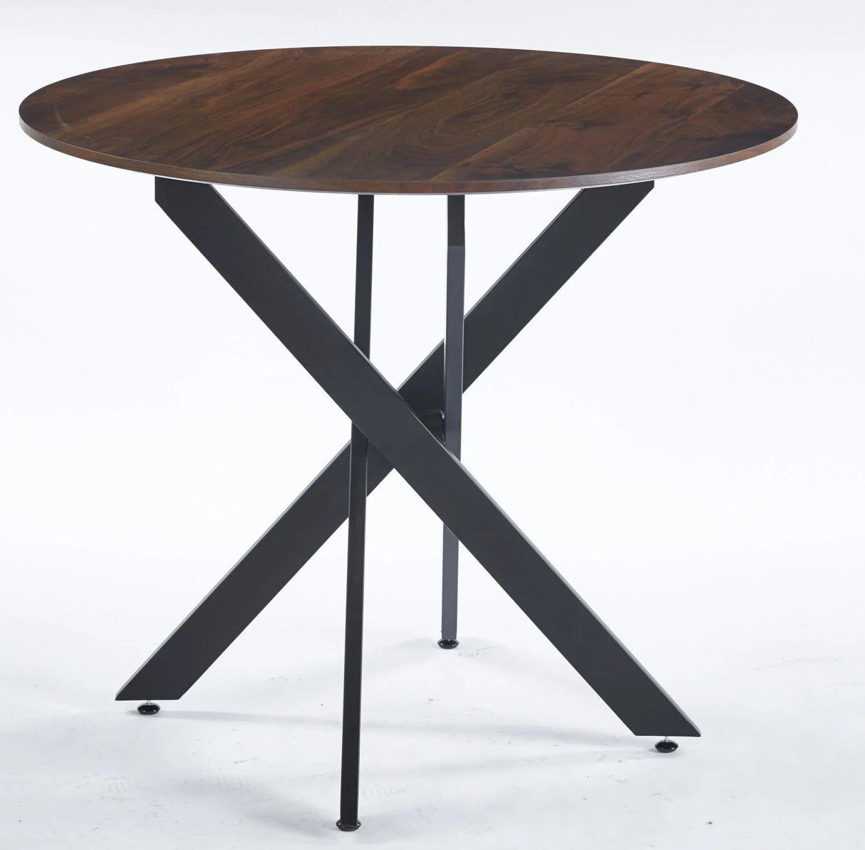 Mid-Century Dining Table For 4 - 6 People With Round MDF Table Top, Pedestal Dining Table, End Table Leisure Coffee Table, Cross Leg - Furniture Home Direct