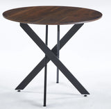 Mid-Century Dining Table For 4 - 6 People With Round MDF Table Top, Pedestal Dining Table, End Table Leisure Coffee Table, Cross Leg - Furniture Home Direct