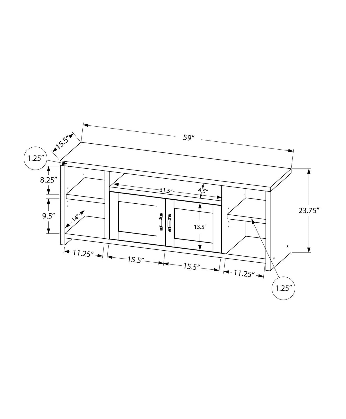 TV Stand Console Media Entertainment Center Storage Cabinet For Living Room - Furniture Home Direct