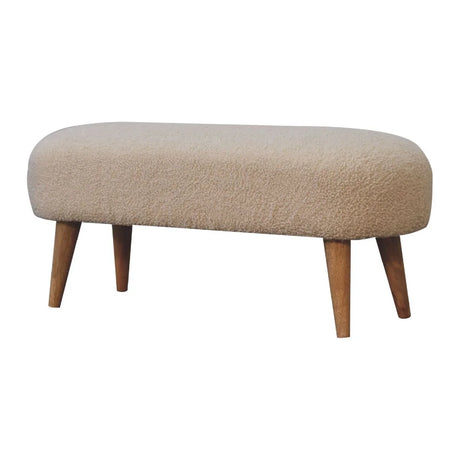Boucle Hallway Bench - Cream - Furniture Home Direct