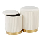 Marla - Contemporary Nesting Pleated Ottoman Set - Furniture Home Direct