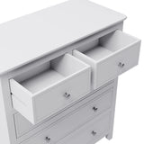 White Solid Wood 5 Piece Queen Bedroom Set(bed, 2 nightstands,chest,dresser) - Furniture Home Direct