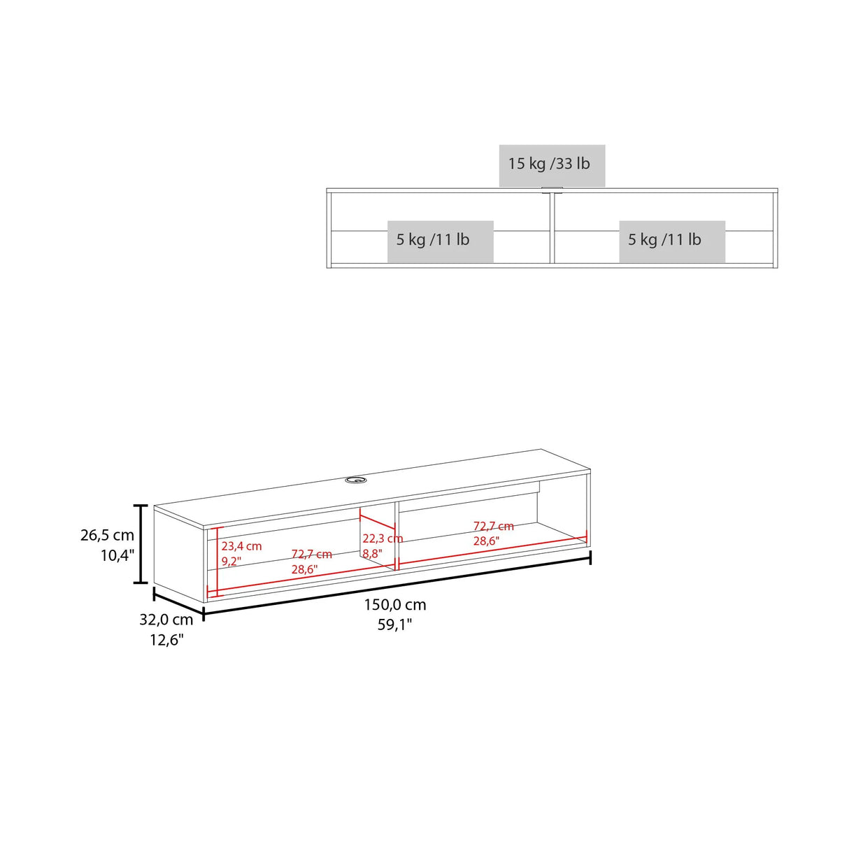 Moore - Floating TV Stand - Furniture Home Direct