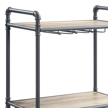 Brantley - Wine Rack - Gray / Oak - Furniture Home Direct