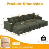 Deep Seat Convertible Sofa With Soft Pillows And Ottomans - Furniture Home Direct