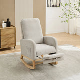 Rocking High Back Glider Chair With Retractable Footrest, Side Pocket - Furniture Home Direct