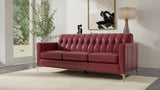Mid-Century Tufted Leather Sofa - Furniture Home Direct