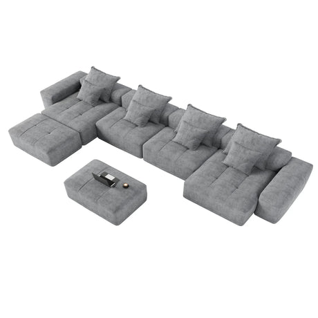 Modern Oversized Diy Combination Modular Sectional Sofa With Pillows - Furniture Home Direct