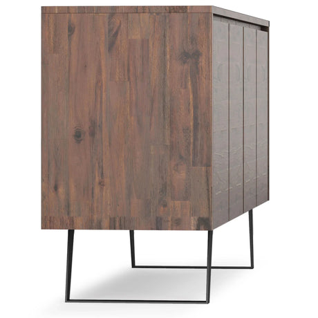 Lowry - Large 4 Door Sideboard Buffet - Distressed Charcoal Brown - Furniture Home Direct