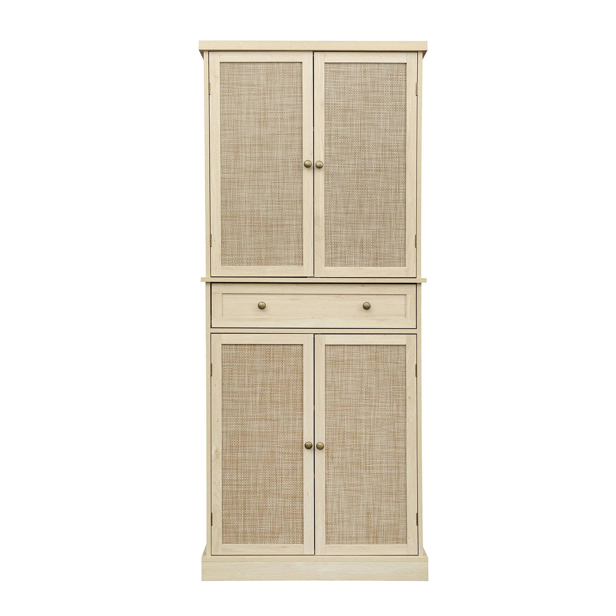 4 Door Storage Cabinet With 1 Drawer And 4 Adjustable Inner Shelves - Natural - Furniture Home Direct