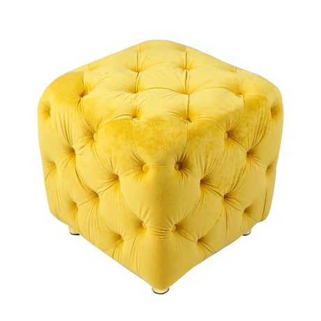 Modern Velvet Upholstered Ottoman, Exquisite Small End Table, Soft Foot Stool, Dressing Makeup Chair, Comfortable Seat For Living Room, Bedroom, Entrance - Furniture Home Direct