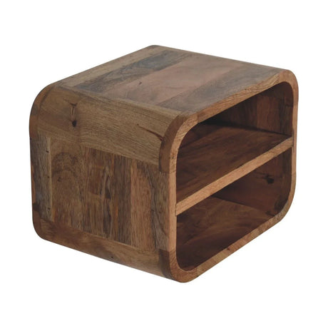 Floating Open Curve Nightstand - Oak - Furniture Home Direct