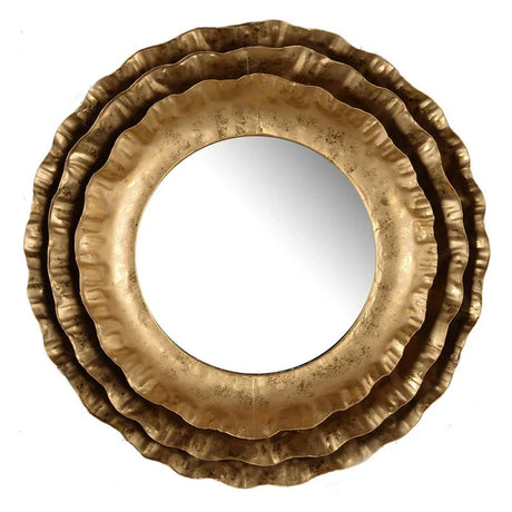 Round Wall Mirror With Metal Frame, Mid Century Modern Accent Mirror For Living Room - Gold - Furniture Home Direct