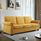 Soft Sofa, Upholstered 3 Seater Couch With High Density Foam, Loose Back Cushions And Turned Legs - Furniture Home Direct