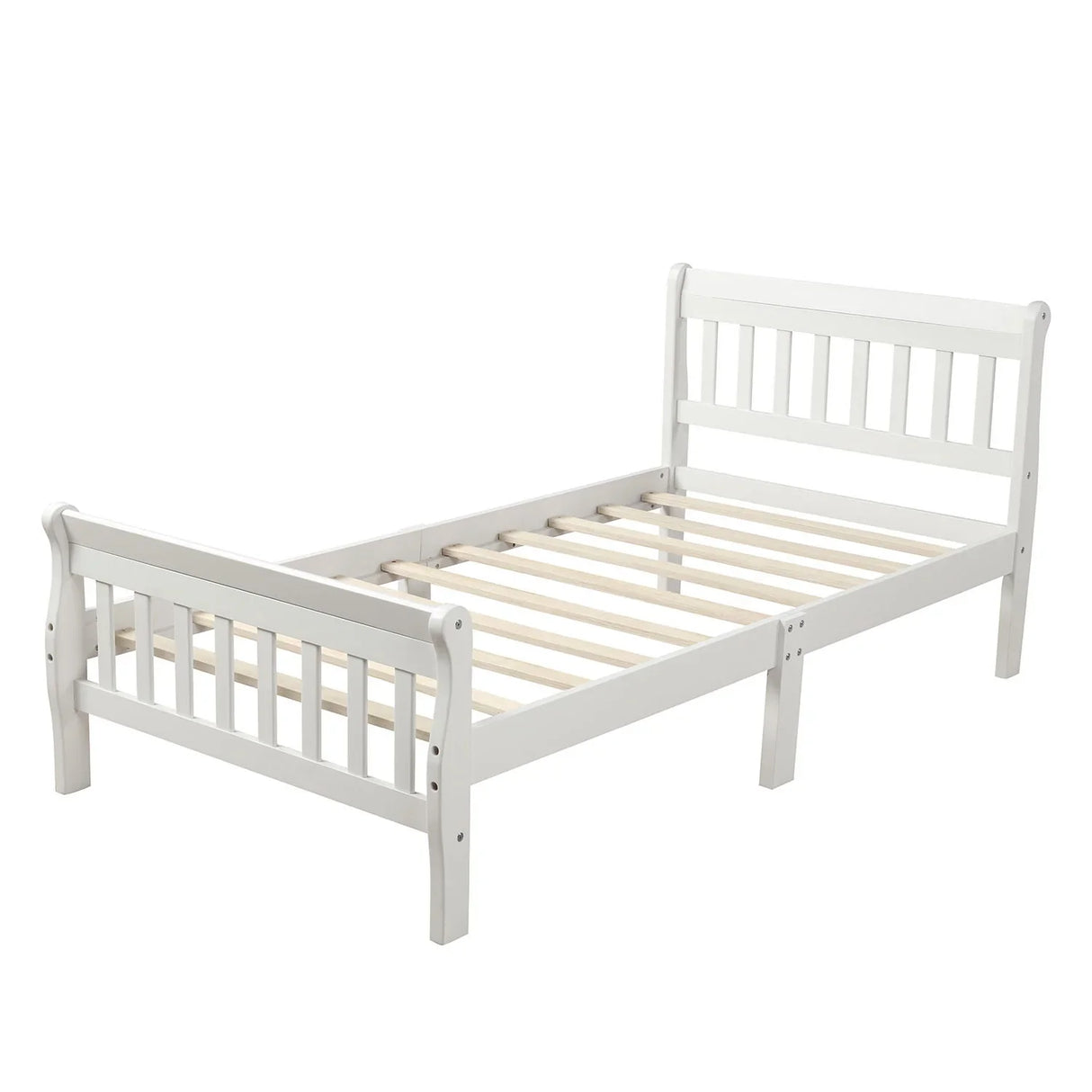 Platform Bed, Mattress Foundation Sleigh Bed With Headboard, Footboard, Slat Support - Furniture Home Direct