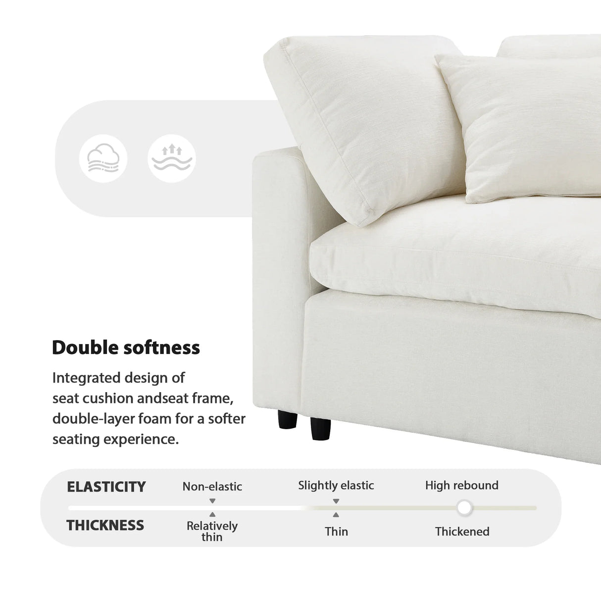 Modular Sectional Sofa With L Shaped Spacious Layout Beige - Furniture Home Direct