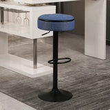 Counter Stool Set Round Upholstered Bar Stools Kitchen Blue - Furniture Home Direct