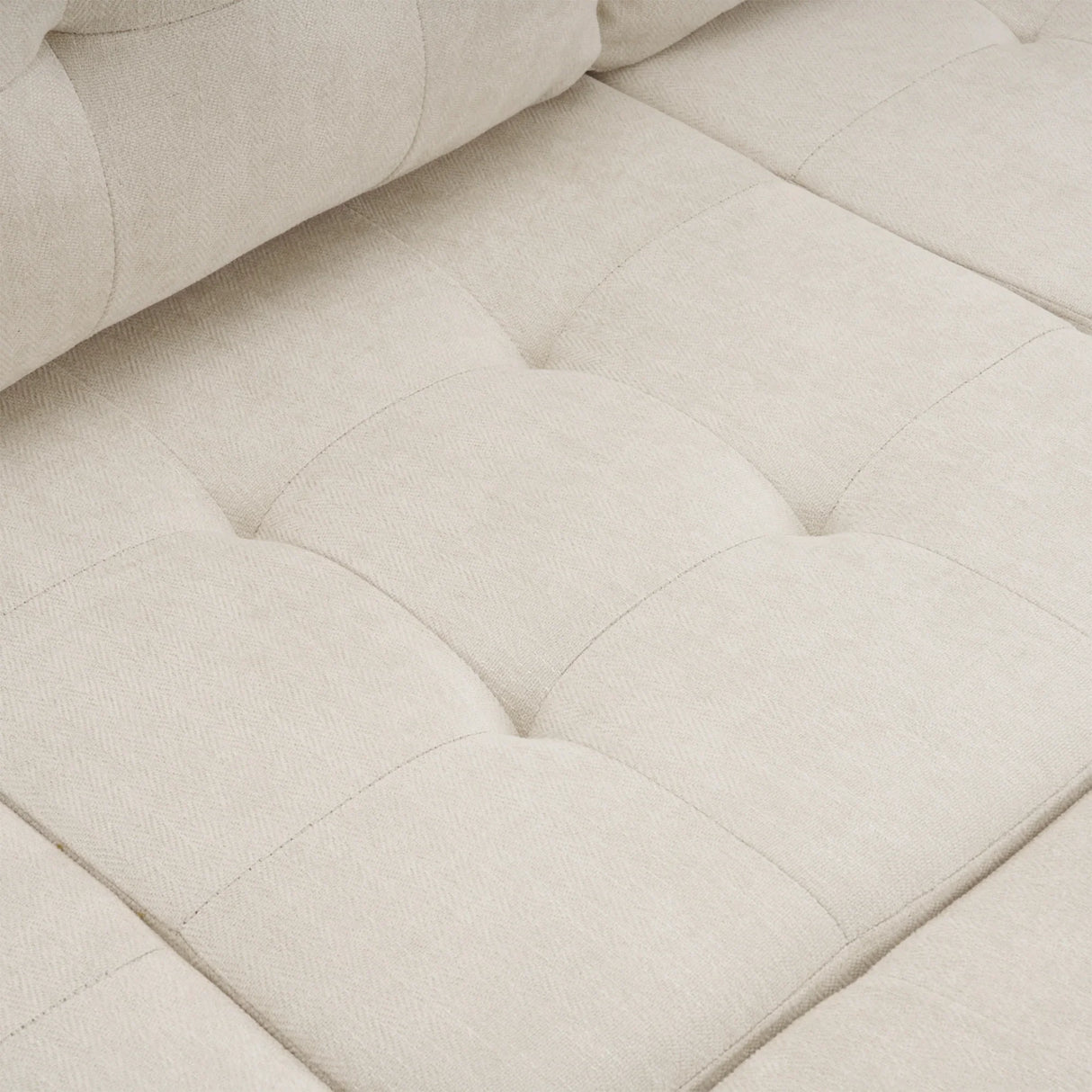 Sleeper Sectional Chenille L Shaped With Chaise Beige - Furniture Home Direct