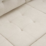 Sleeper Sectional Chenille L Shaped With Chaise Beige - Furniture Home Direct
