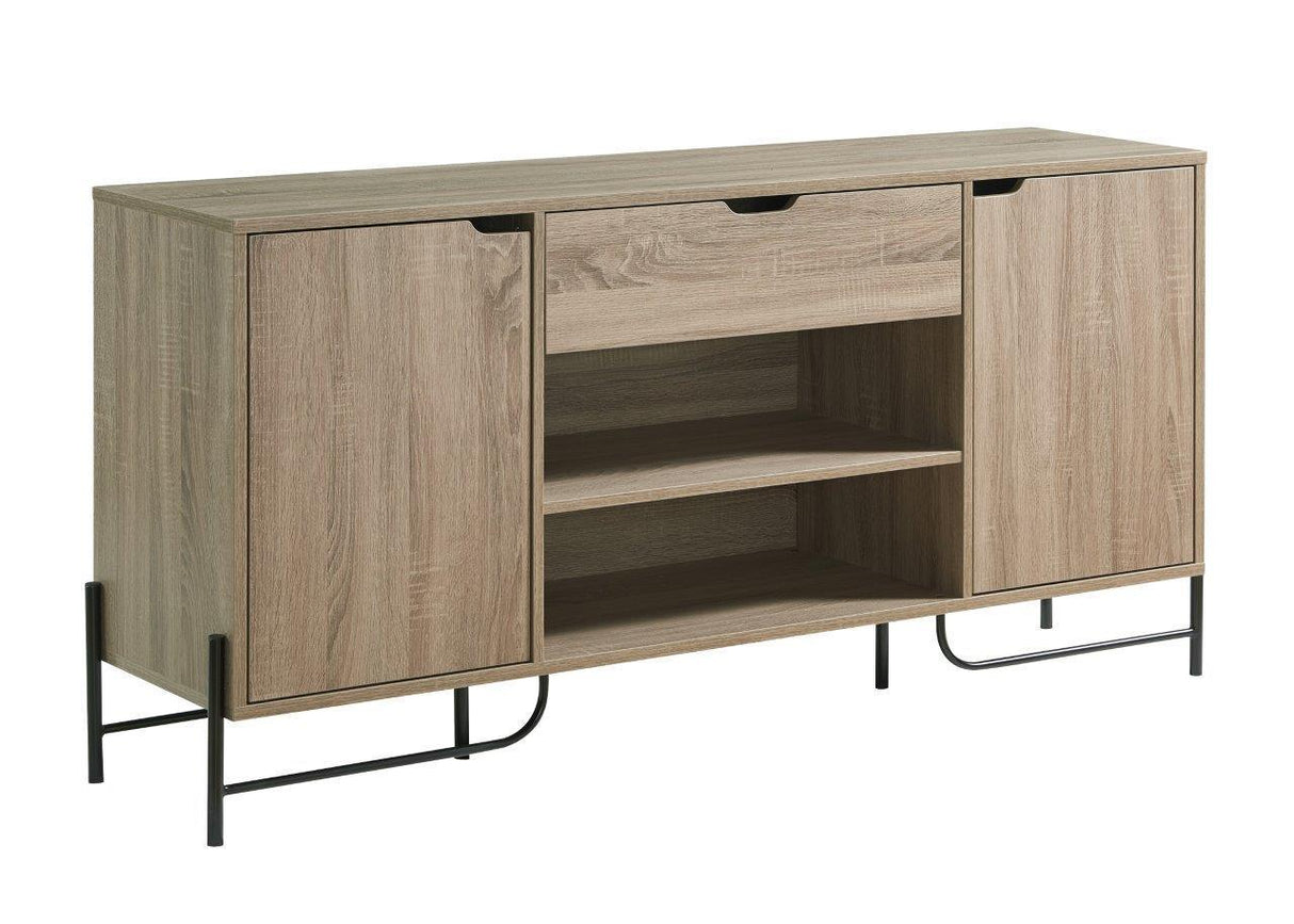 Buffet With Metal Legs With Two Door, One Drawer And Six Shelves - Furniture Home Direct