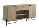 Buffet With Metal Legs With Two Door, One Drawer And Six Shelves - Furniture Home Direct