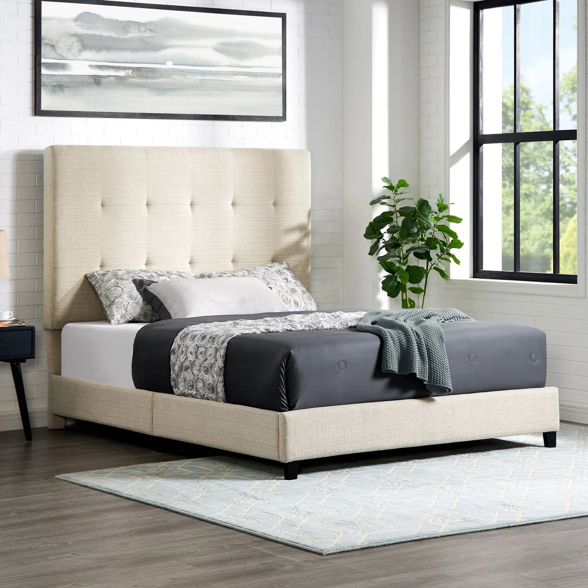Tufted Upholstered Platform Bed - Furniture Home Direct