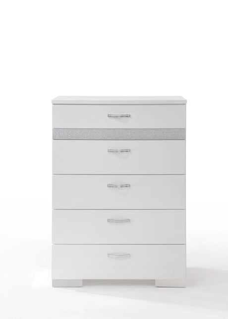 Naima II - High Gloss Chest - White - Furniture Home Direct