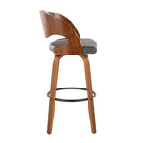 Pino - Mid Century Modern Fixed Height Barstool With Swivel & Round Footrest (Set of 2) - Furniture Home Direct