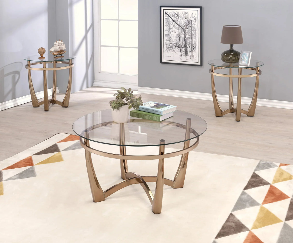 Orlando - Clear Glass Coffee Table - Champagne - Furniture Home Direct