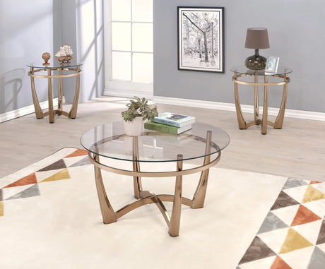 Orlando - Clear Glass Coffee Table - Champagne - Furniture Home Direct