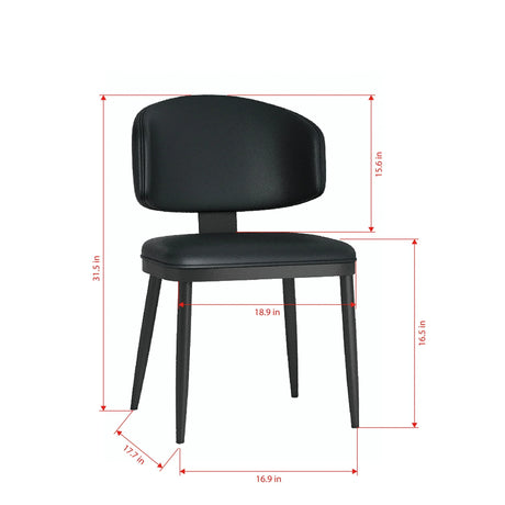 Modern Design Dining Chairs (Set of 2) - Black - Furniture Home Direct